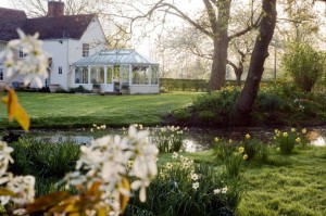 View across the Ulting Wick garden pond